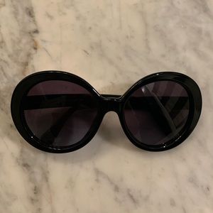 Ferragamo Jackie O. style oversized round sunglasses